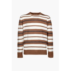 Maglia Girocollo a Righe Sorbino Uomo – Stile Casual Contemporaneo-4passiboutique