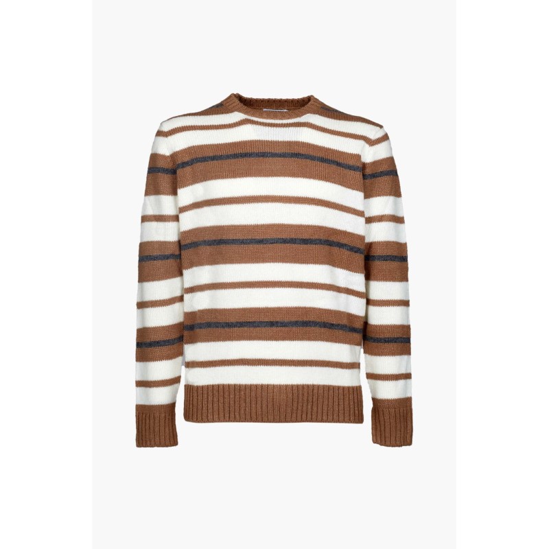 Maglia Girocollo a Righe Sorbino Uomo – Stile Casual Contemporaneo-4passiboutique