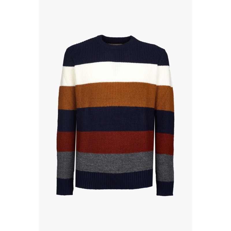 Girocollo a Righe Sorbino – Maglia Uomo Casual e di Tendenza | 4 Passi Boutique-4passiboutique