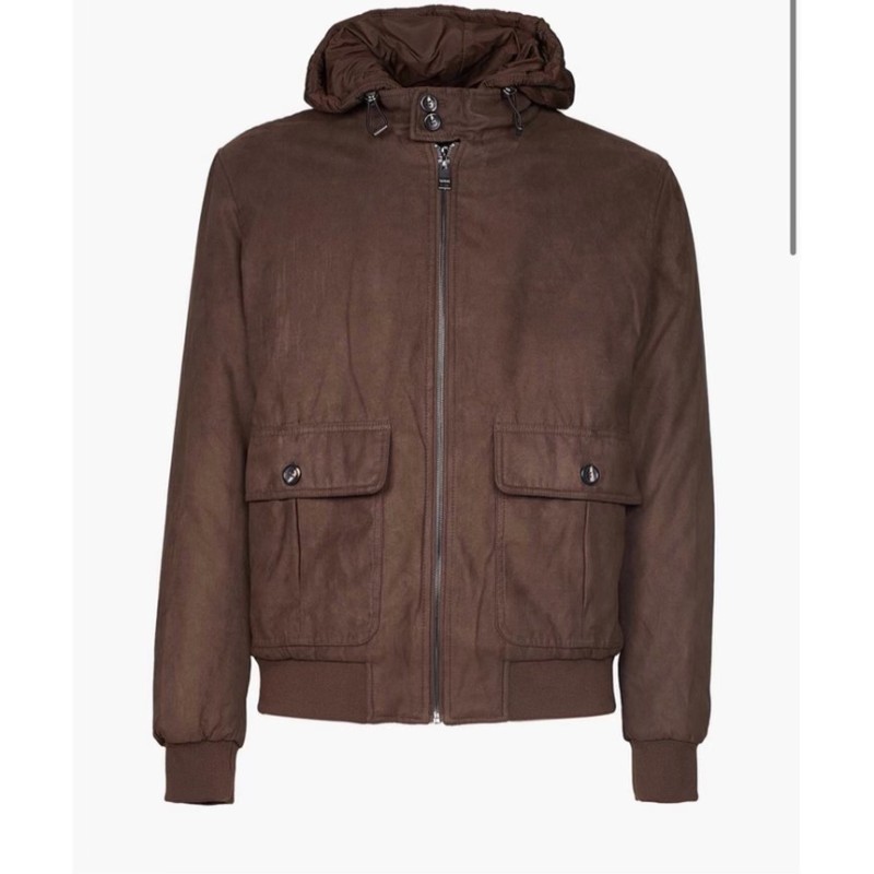 Giubbotto Sorbino Marrone con Cappuccio Rimovibile-4passiboutique