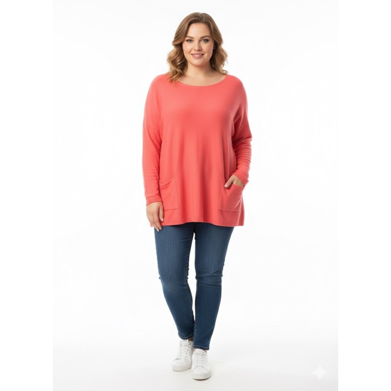 Maglia Lizalù corallo – Stile fresco e comfort quotidiano | 4 Passi Boutique-4passiboutique