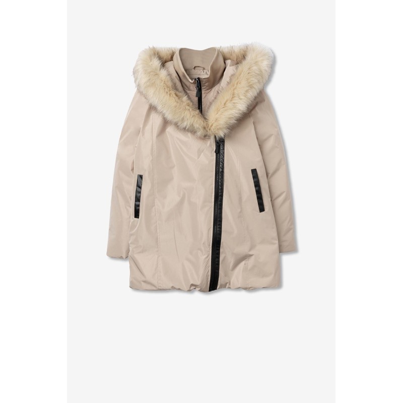 Giubbotto Tiffosi Termico Donna con Cappuccio e Pelliccia Sintetica | 4 Passi Boutique-4passiboutique