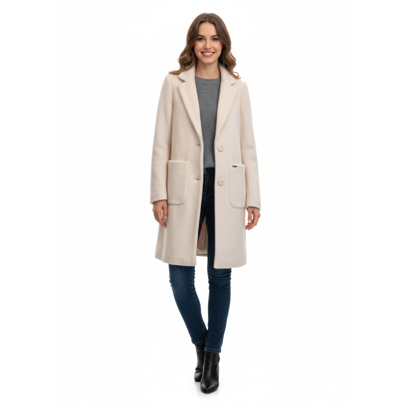 Cappotto Akè effetto pelliccia crema donna – Elegante e versatile | 4 Passi Boutique-4passiboutique