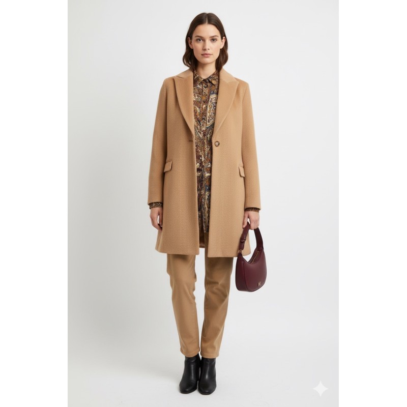 Cappotto Akè Cammello – Eleganza senza tempo firmata 4 Passi Boutique-4passiboutique