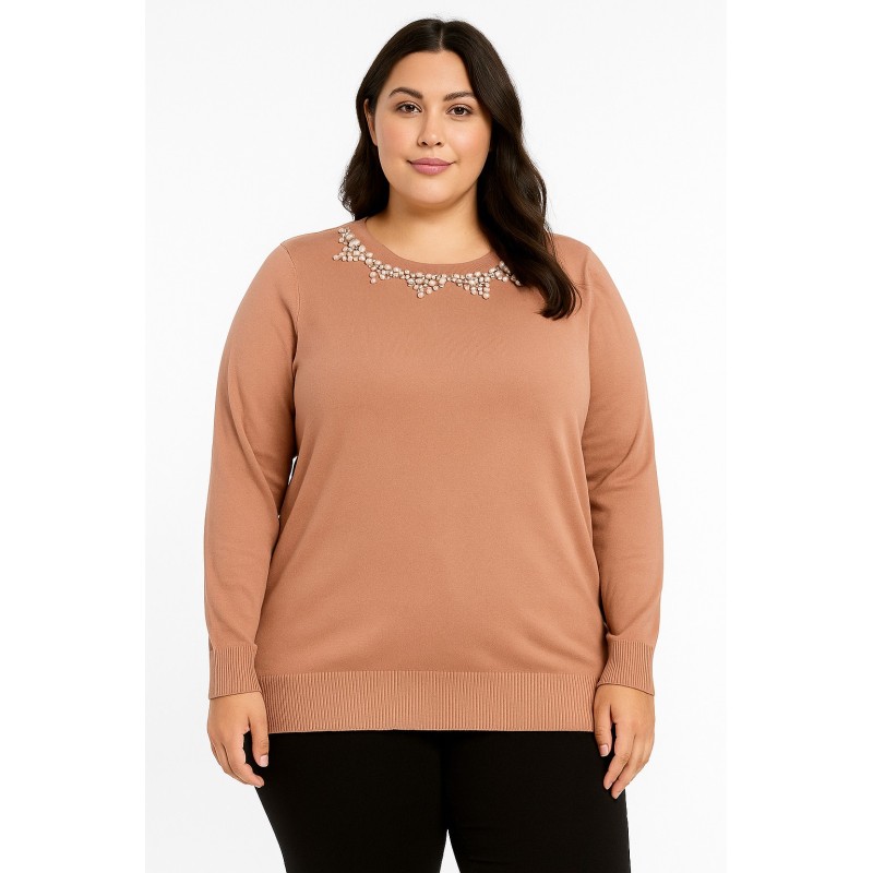 Maglia Lizalù con Girocollo in Perle – Eleganza e Comfort per Ogni Occasione-4passiboutique