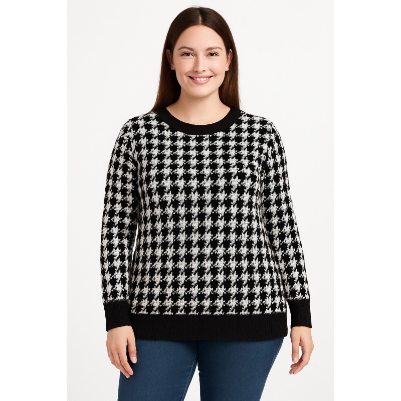 Maglia Lizalù pied de poule bianco e nero – 4 Passi Boutique-4passiboutique