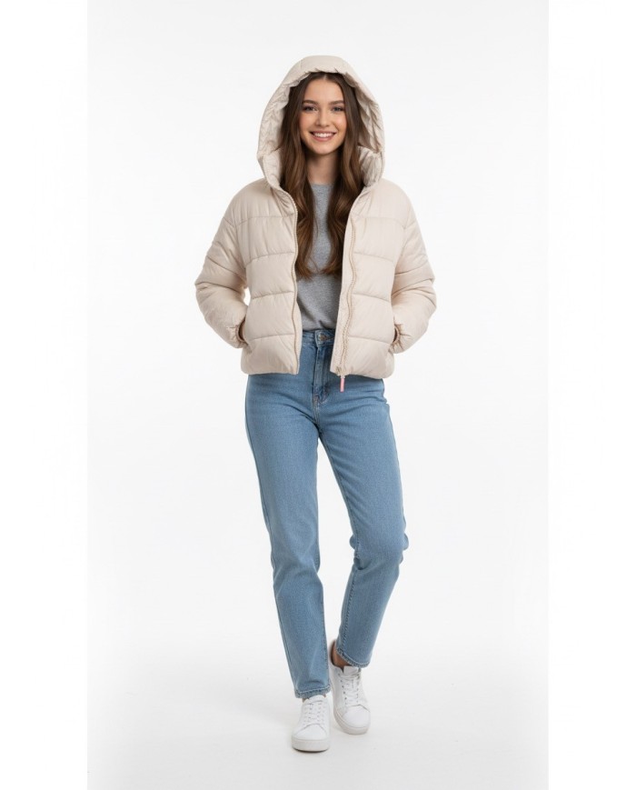 Giubbotto Losan Donna Panna con Cappuccio – Piumino Leggero e di Tendenza | 4 Passi Boutique-4passiboutique