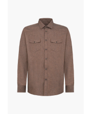 Camicia Uomo Sorbino Regular Fit in Cotone – Colore Fango | 4 Passi Boutique