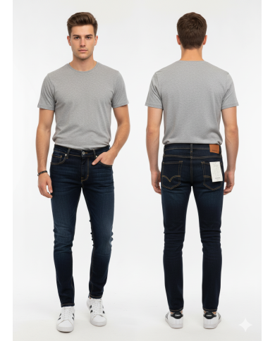 Jeans Sorbino Slim Fit Uomo – Denim Scuro con Cuciture a Contrasto | 4 Passi Boutique-4passiboutique