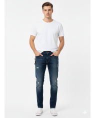 Jeans Slim Fit Sorbino Effetto Strappato – Stile Urbano e Comfort Contemporaneo