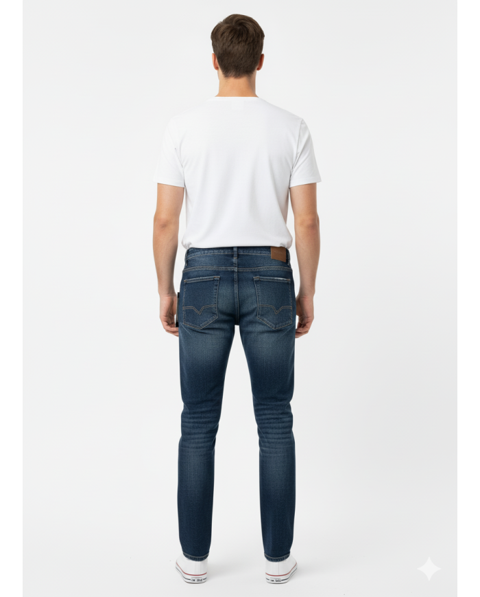 Jeans Slim Fit Sorbino Effetto Strappato – Stile Urbano e Comfort Contemporaneo-4passiboutique