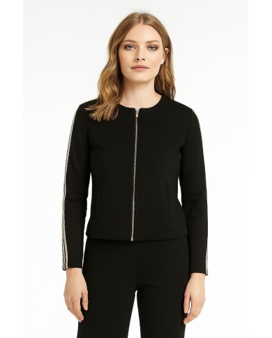 Giacchino Donna Lizalù con Bande Oro – Eleganza e Comfort Made in Italy-4passiboutique