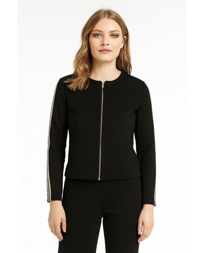 Giacchino Donna Lizalù con Bande Oro – Eleganza e Comfort Made in Italy-4passiboutique