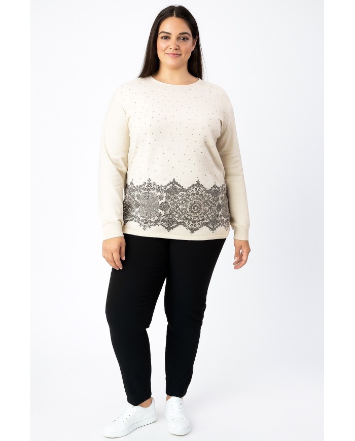 Maglia Lizalù Donna Beige – Eleganza quotidiana con comfort e stile-4passiboutique