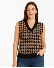 Gilet Pied-de-Poule Akè – Stile senza tempo e comfort moderno | 4 Passi Boutique