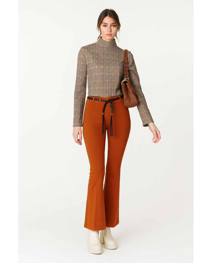 Pantalone a Zampa Akè Donna con Cintura – Eleganza e Comfort Made in Italy | 4 Passi Boutique