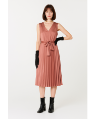 Vestito plissettato Akè donna color cipria – Eleganza e femminilità made in Italy