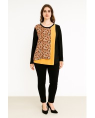 Maglia donna Lizalù color nero e curry – Stile e comfort contemporaneo | 4 Passi Boutique