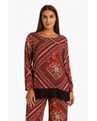 Blusa Lizalù Color Merlot – Eleganza Moderna e Comfort Quotidiano