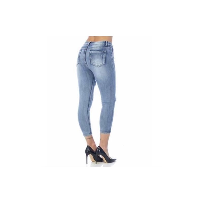 Jeans Skinny Strappato Akè – Stile Urbano e Comfort Elasticizzato-4passiboutique
