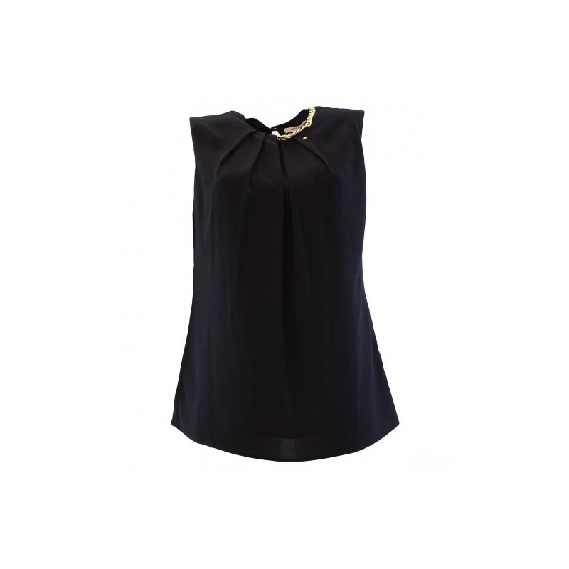 Blusa giromanica con catenina sul girocollo – 4 Passi Boutique-4passiboutique